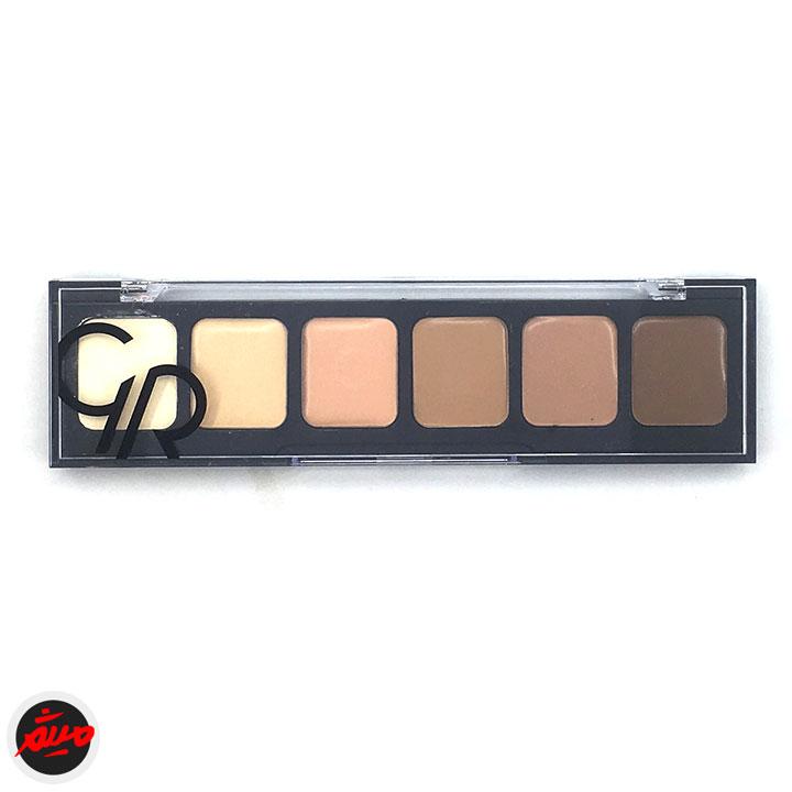 پالت 6 رنگ مدیوم تا دارک کانتور و کورکتور و کانسیلر گلدن رز